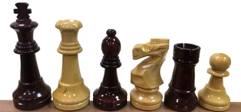 Piezas ajedrez madera Staunton 5 Caoba y boj